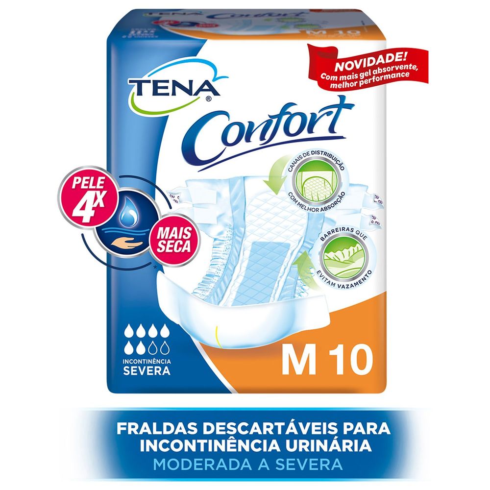 Fralda Geriátrica Tena Confort M com 10 Unidades