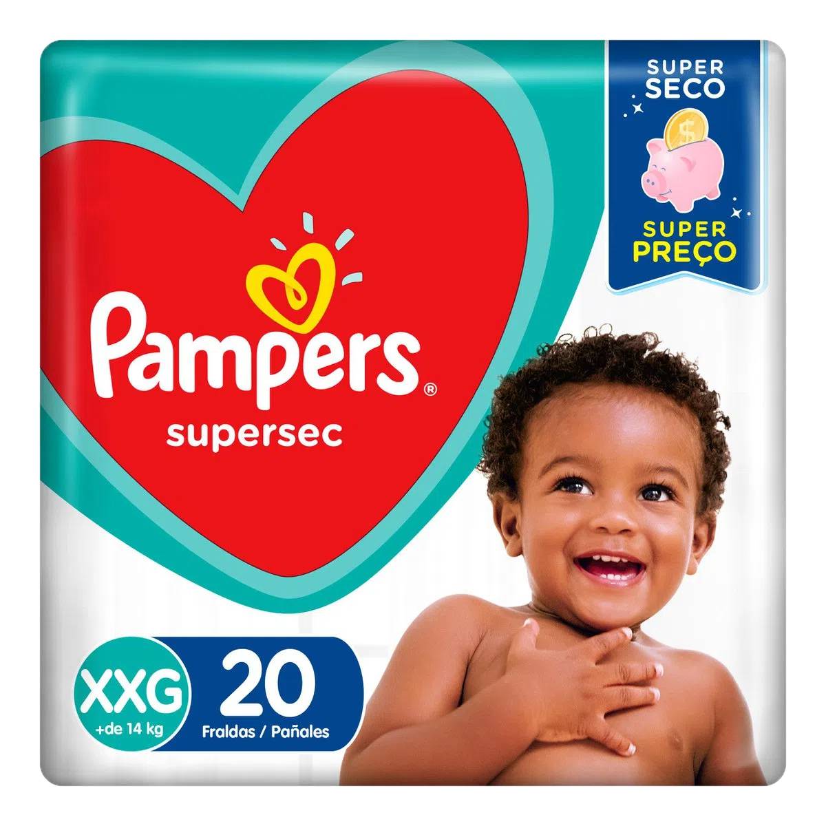 Fralda Pampers Supersec Pacotão XXG 20 Unidades