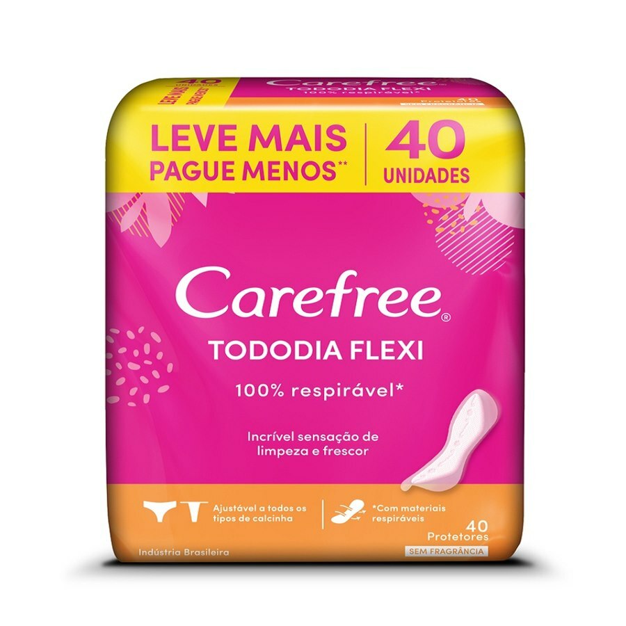 Protetor Diário Carefree Todo Dia Flexi Sem Perfume 40 Unidades Leve Mais Pague Menos