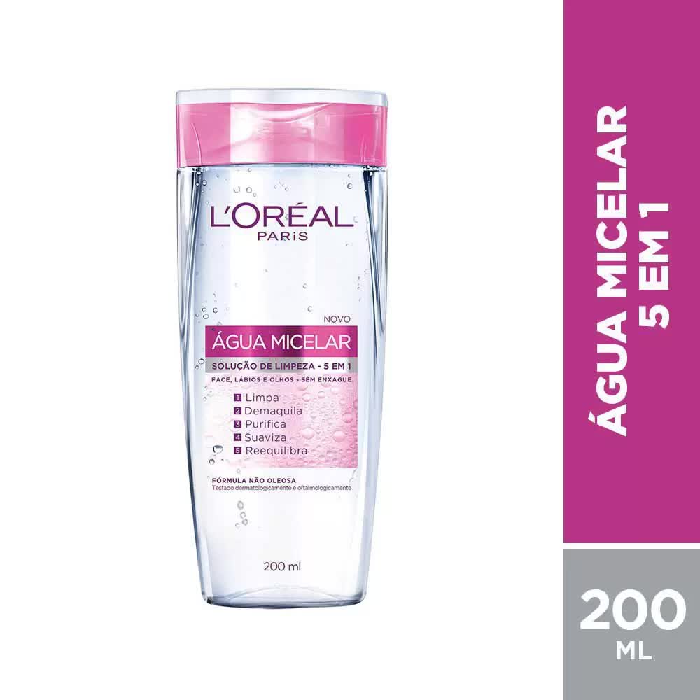 Água Micelar Loreal Paris Solução de Limpeza 5 Em 1 200ml