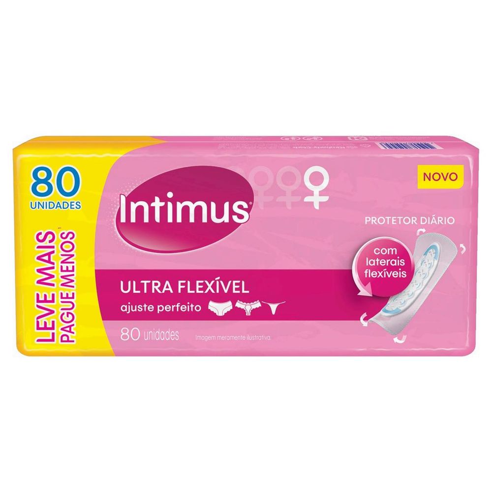 Protetor Diário Intimus Flexivel 80 Unidades Leve Mais Pague Menos