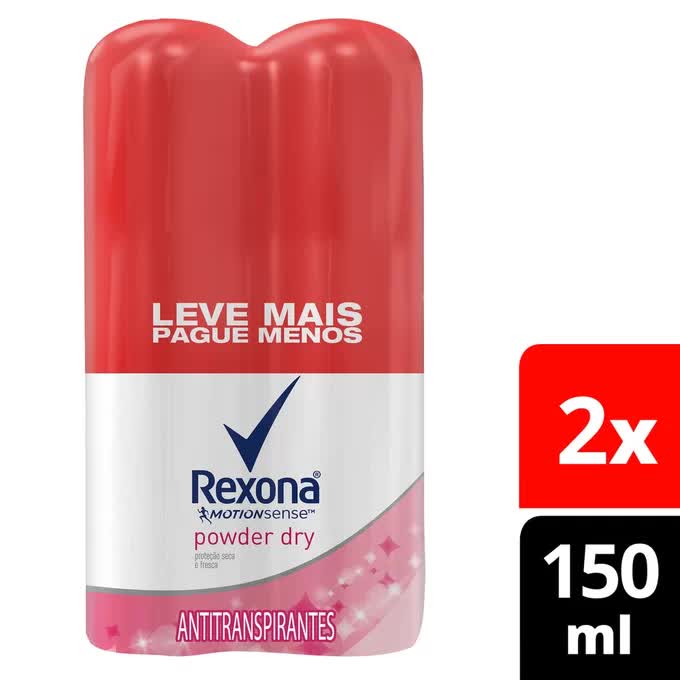 Kit Desodorante Rexona Powder Dry Aerosol 150ml 2 Unidades Leve Mais Pague Menos