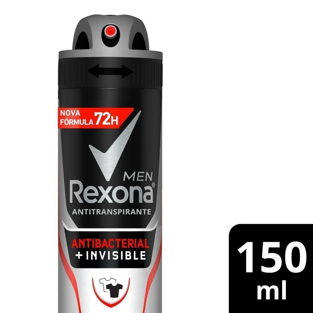 Desodorante Rexona Men Antibacterial + Invisible Aerosol 150ml
