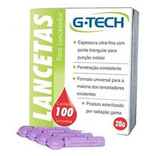 Lanceta Gtech 28g 100 Unidades