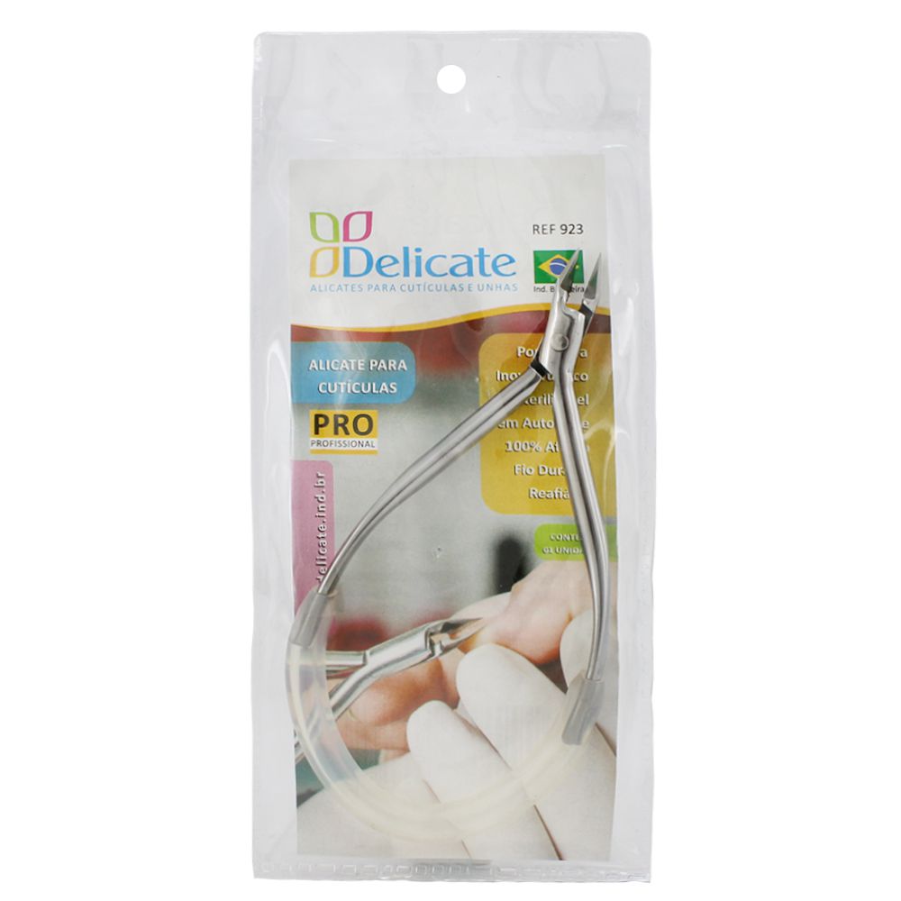 Alicate De Cutícula Delicate Aço Inox Mola Silicone