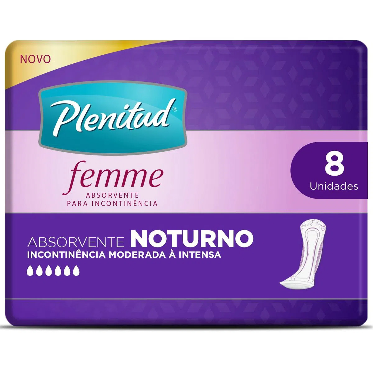 Absorvente Geriátrico Plenitud Femme Noturno 8 Unidades