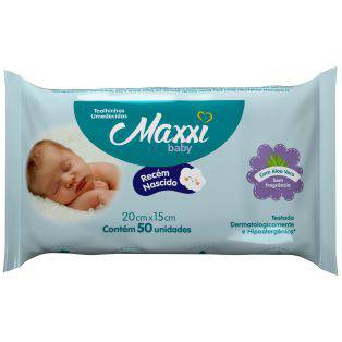 Toalhas Umedecidas Maxxi Baby Recém Nascido 50 Unidades