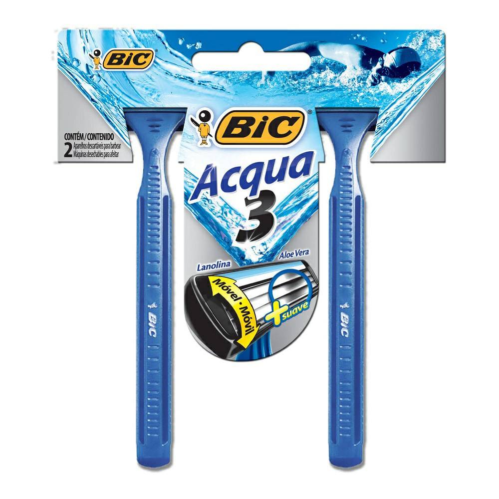 Aparelho de Barbear Bic Acqua 3 com 2 Unidades