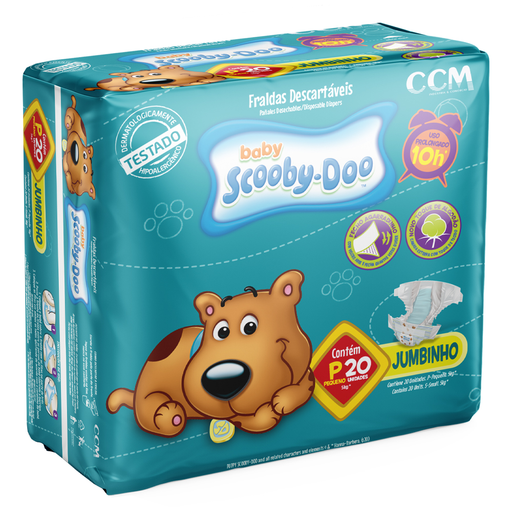Fralda Scooby Doo Jumbinho P 22 Unidades