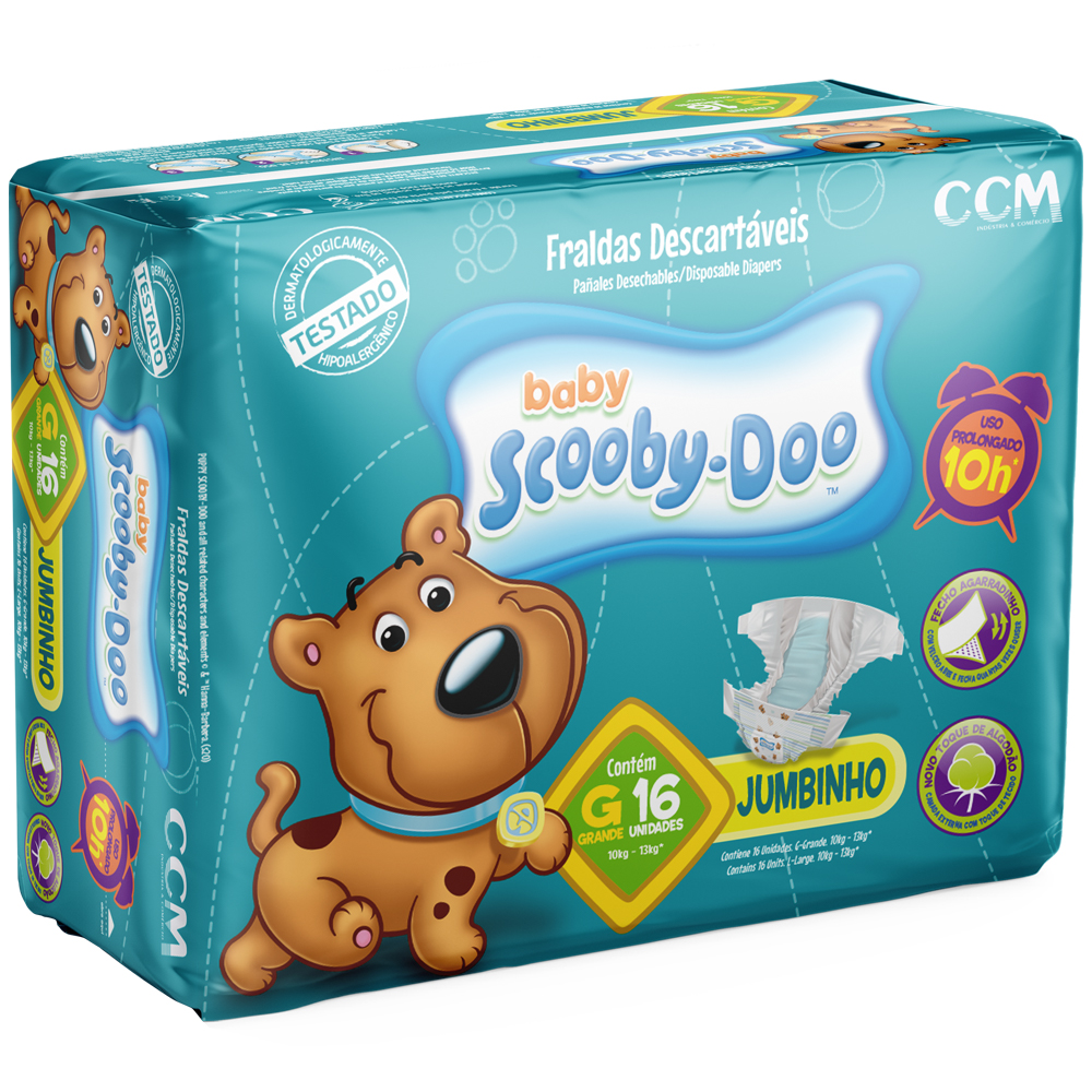 Fralda Scooby Doo Jumbinho G 16 Unidades