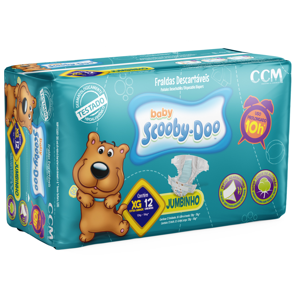 Fralda Scooby Doo Jumbinho XG 12 Unidades