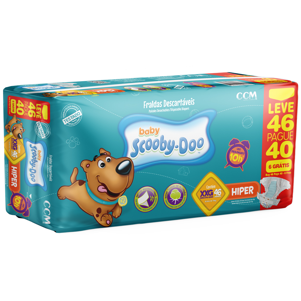 Fralda Scooby Doo Hiper XXG 46 Unidades