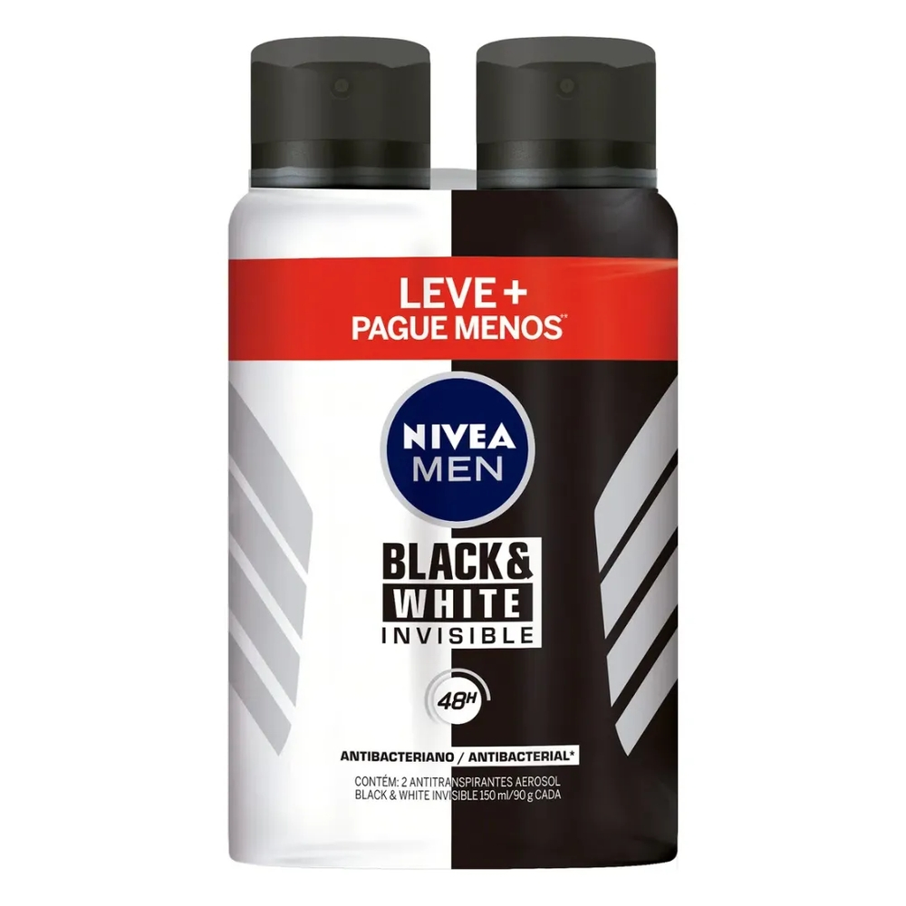 Kit Desodorante Nivea Men B&W Aerosol 150ml Leve Mais Pague Menos