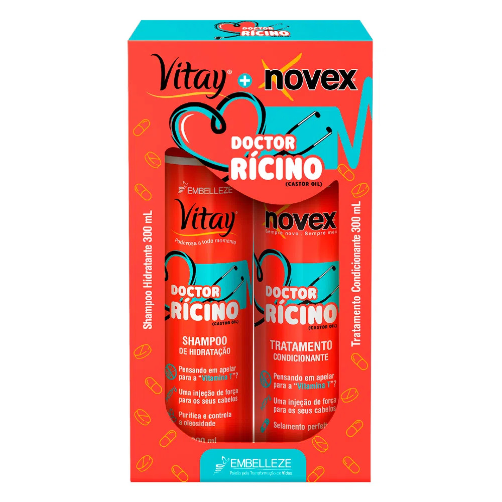 Kit Novex Doctor Rícino Shampoo + Condicionador 300ml