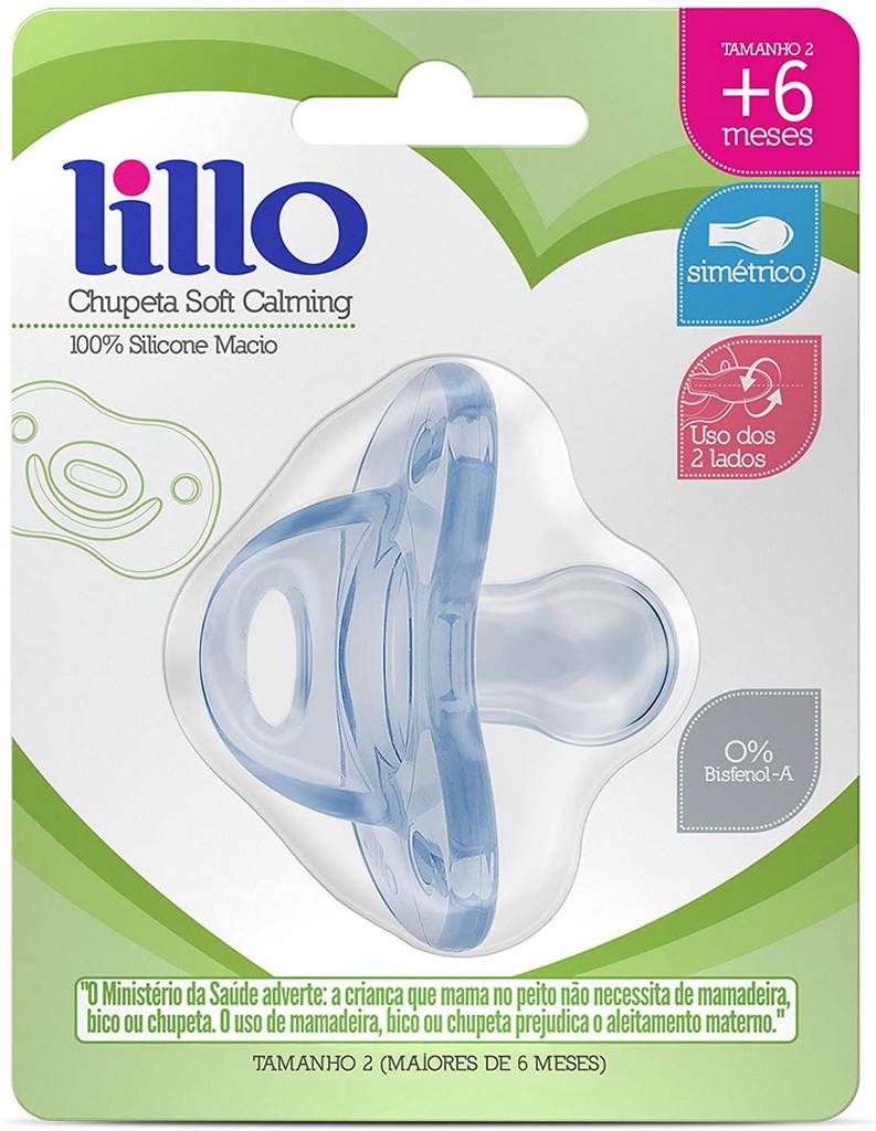 Chupeta Lillo Soft Silicone 100% Anatômica Tamanho 1 Azul