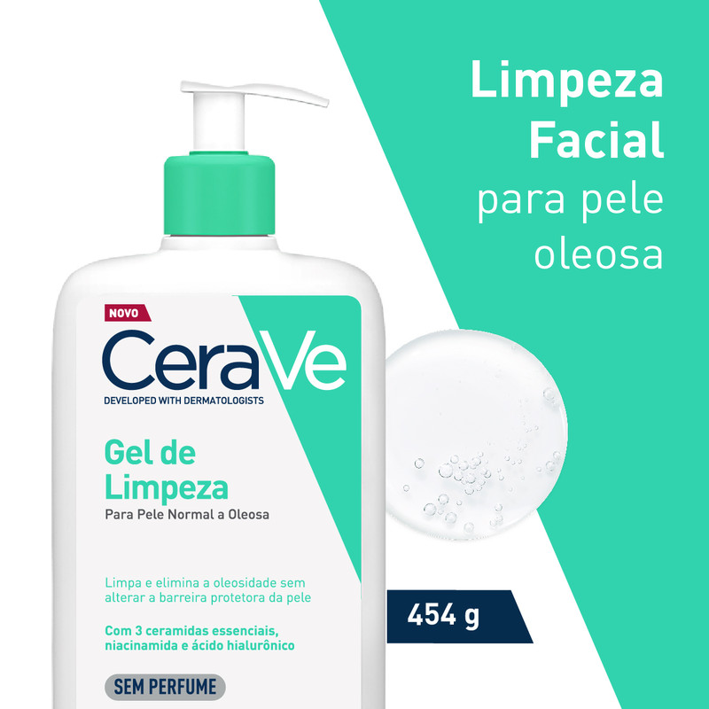 Gel De Limpeza Facial Para Pele Normal E Oleosa Cerave 454g