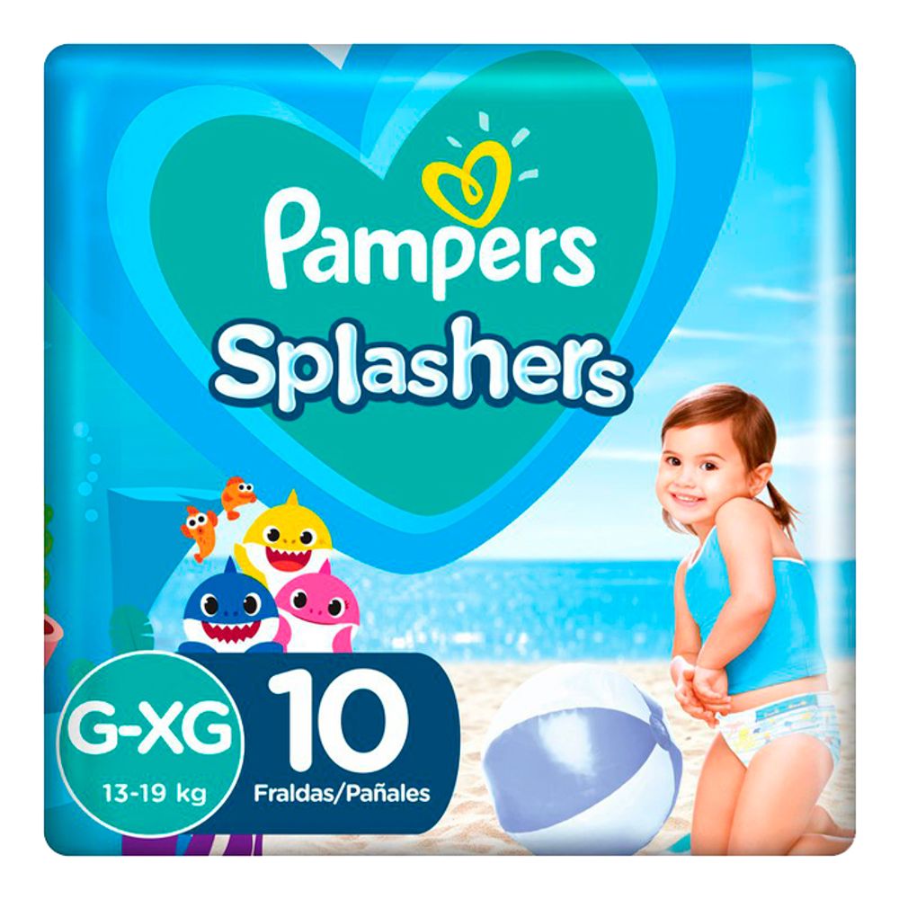 Fraldas Pampers Splashers G-XG 10 Unidades
