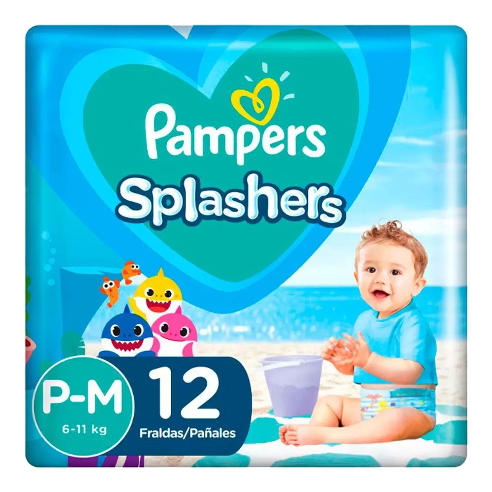 Fralda Pampers Splashers P-M 12 Unidades