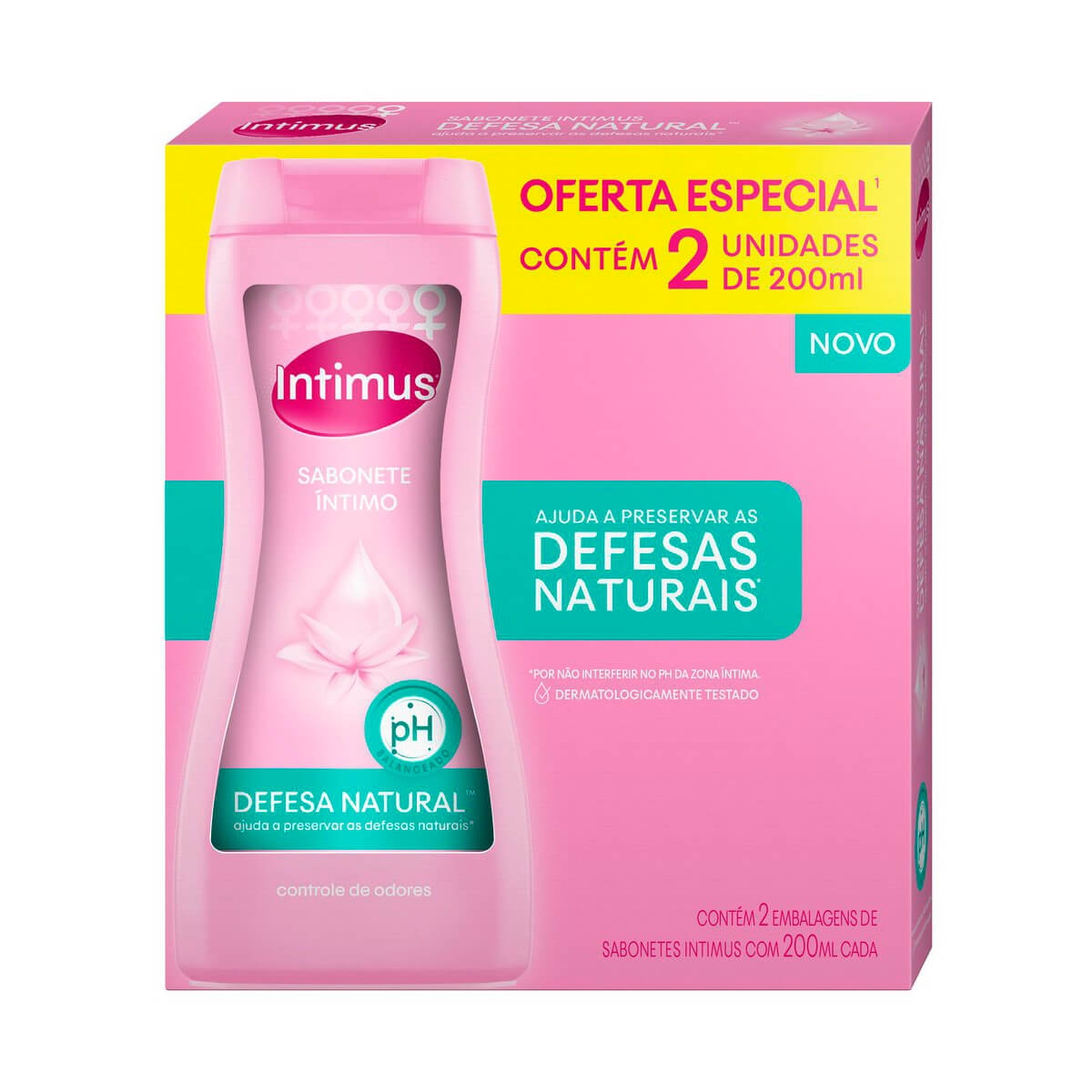 Sabonete Líquido Intimus Defesa Natural 2 Unidades 200ml Cada