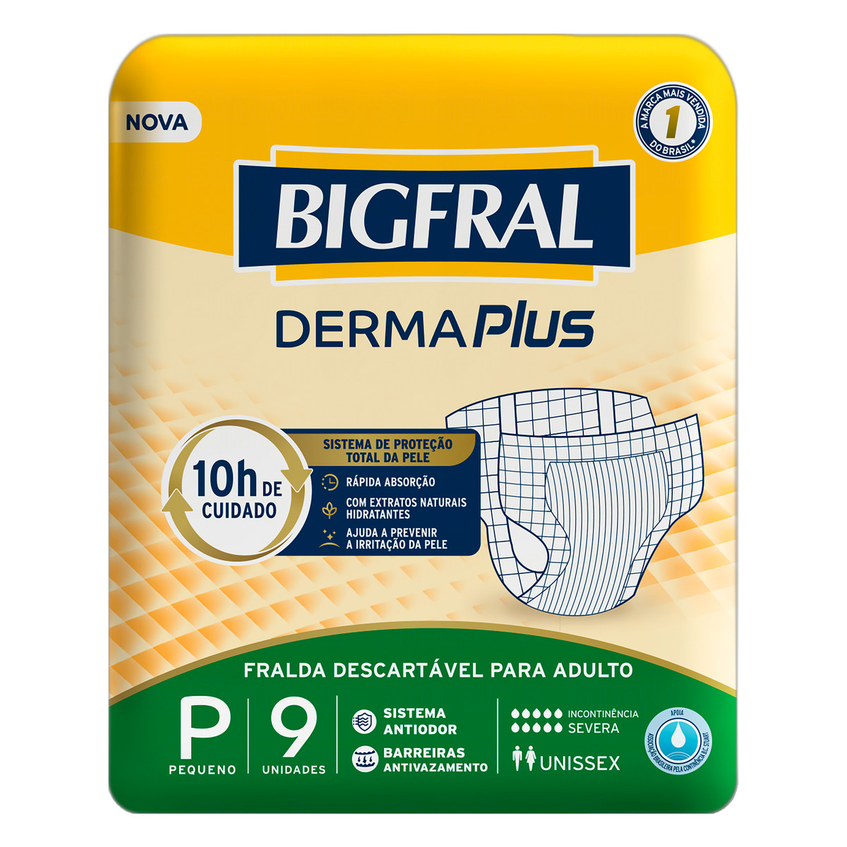 Fralda Geriatrica Bigfral Derma Plus P 7 Unidades