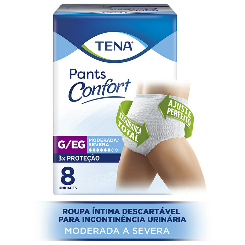 Roupa Íntima Geriátrica Tena Pants Confort G/EG 8 Unidades