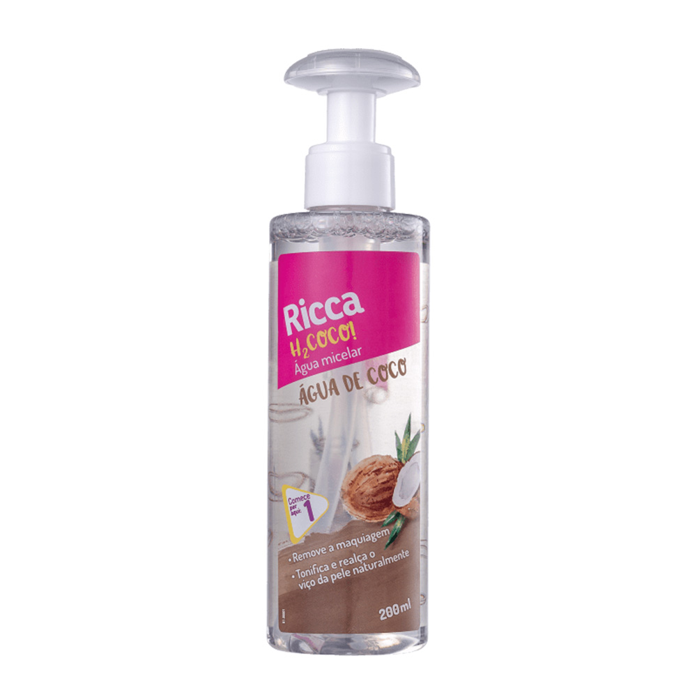 Água Micelar Ricca H2coco Água De Coco 200ml
