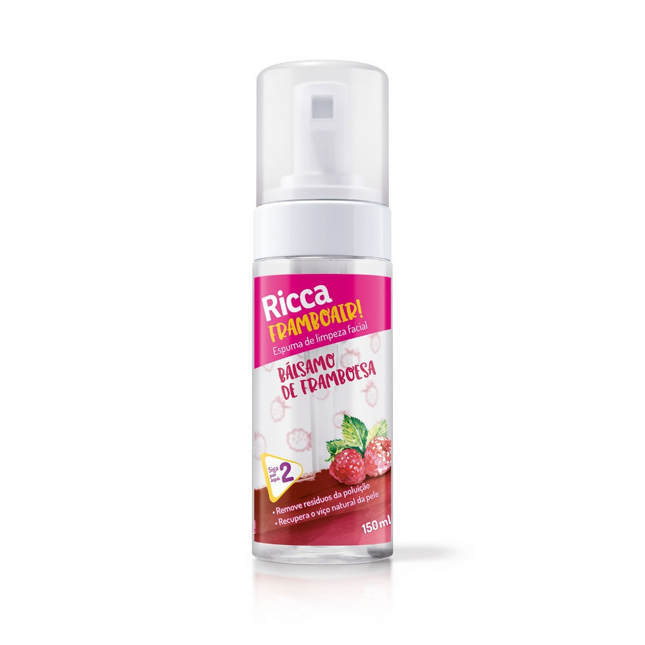 Espuma De Limpeza Facial Ricca Framboair Balsamo De Framboesa 150ml